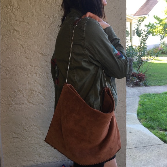 all saints suede bag